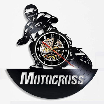 Reloj de pared disco vinilo motocross
