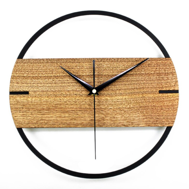Reloj de pared diseño madera y metal