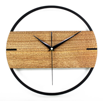 Reloj de pared diseño madera y metal