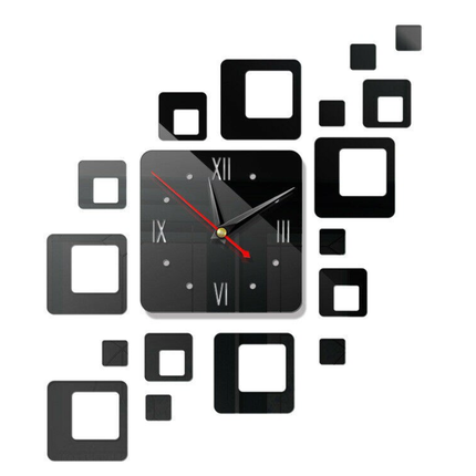 Reloj de pared cuadrado diseño adhesivo