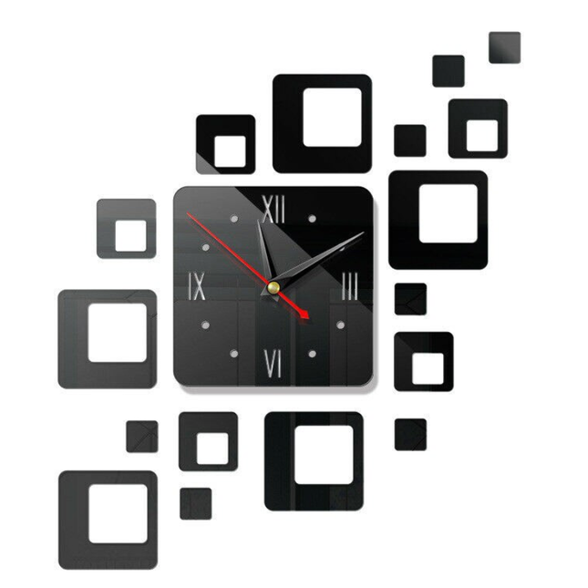 Reloj de pared cuadrado diseño adhesivo