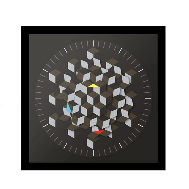 Reloj de pared cuadrado con efecto 3D