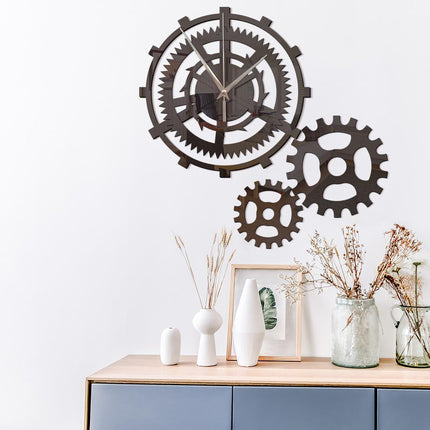 Reloj de pared diseño triple engranaje