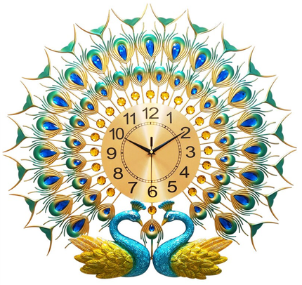 Reloj de pared gigante diseño pavo