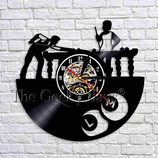Reloj de pared vinilo tema billar