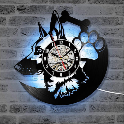 Reloj de vinilo perro pastor alemán