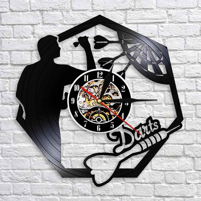 Reloj de vinilo para jugadores dardos
