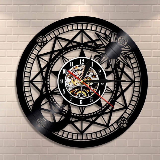 Reloj de vinilo rosa de vientos