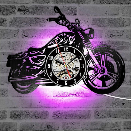 Reloj de vinilo para amantes motos