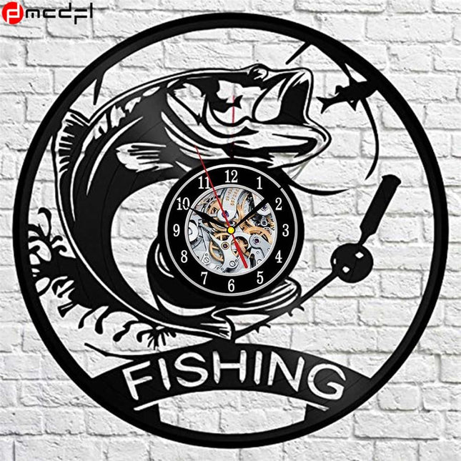 Reloj de vinilo para amantes pesca