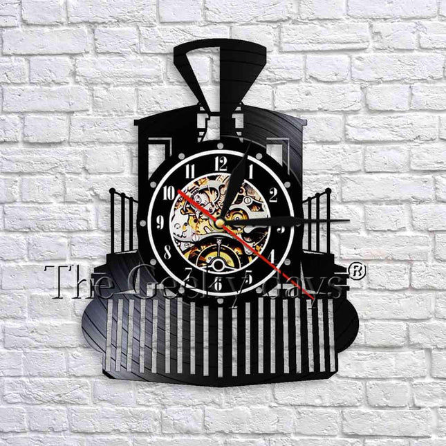 Reloj de vinilo locomotora de tren