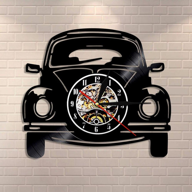 Reloj vinilo coche clásico Volkswagen Beetle