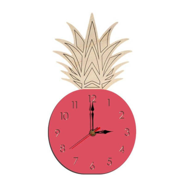 Reloj de pared madera forma piña