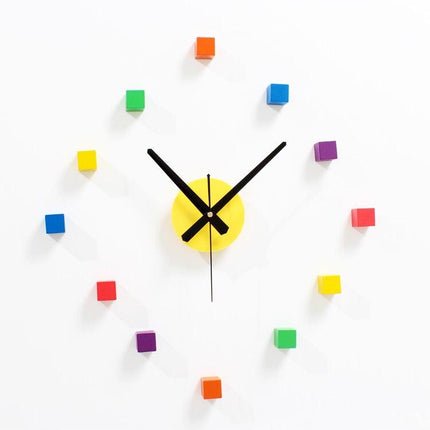 Reloj de pared cubos de colores