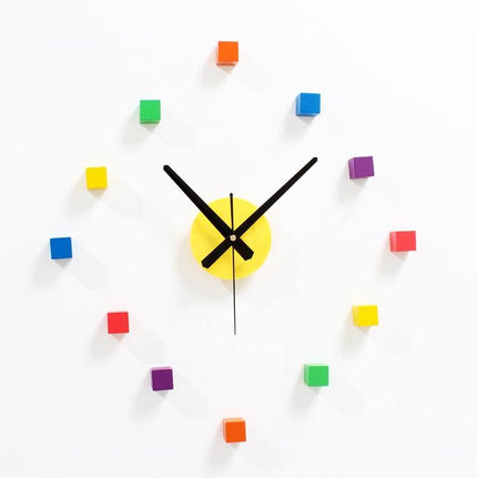 Reloj de pared cubos de colores