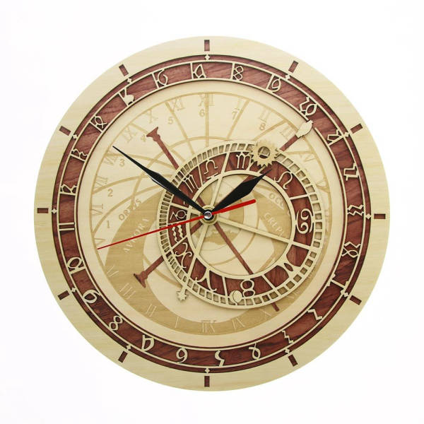Reloj de pared de madera astronómico