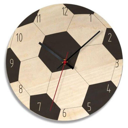 Reloj de pared madera balón fútbol