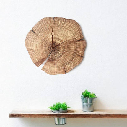 Reloj de pared rodaja de madera