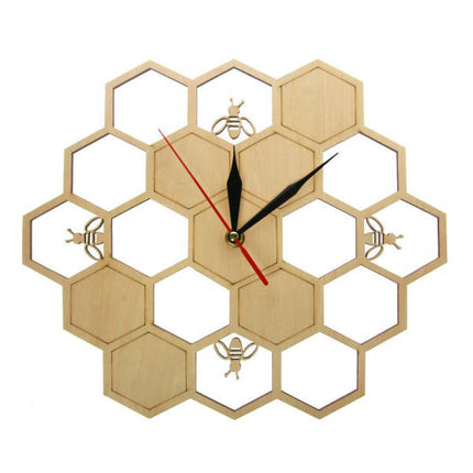 Reloj de pared hexagonal diseño panal