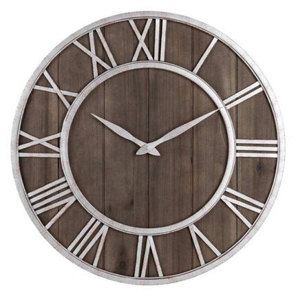 Reloj de pared industrial madera hierro