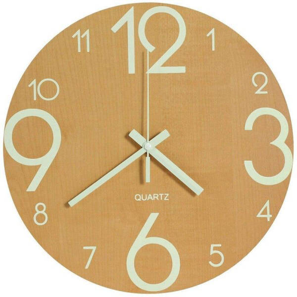 Reloj de pared madera color amarillo