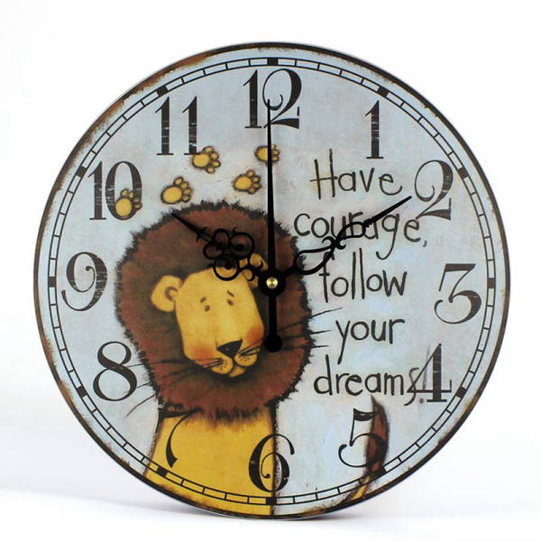 Reloj de pared infantil de león