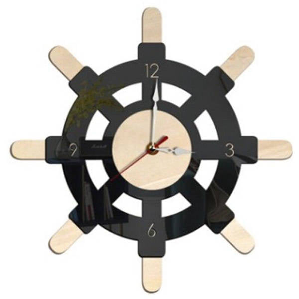 Reloj de pared náutico timón barco