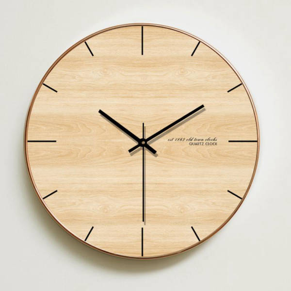 Reloj de pared madera diseño minimalista