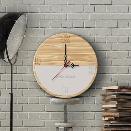 Reloj de pared moderno bicolor madera