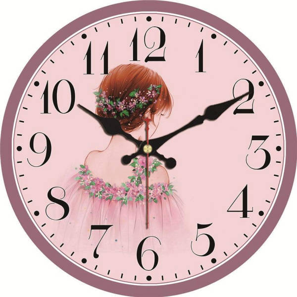 Reloj de pared redondo color rosa