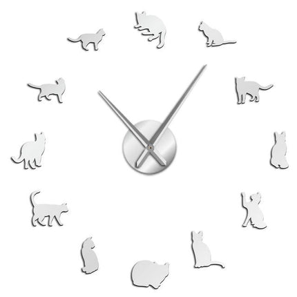 Reloj de pared adhesivo diseño gatos
