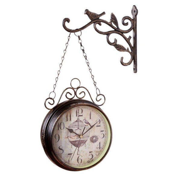 Reloj de estación doble cara pared
