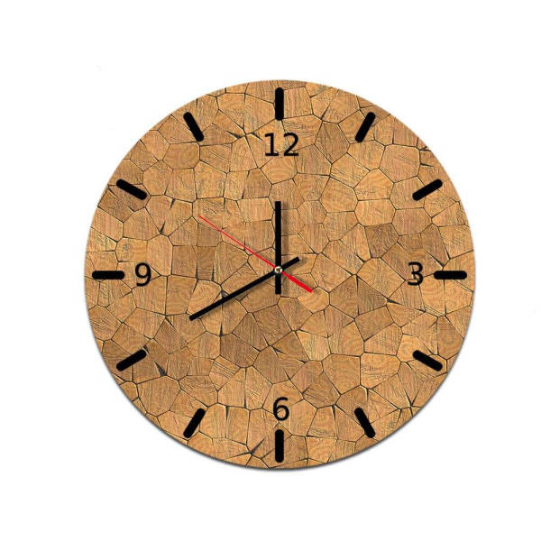 Reloj de pared industrial efecto madera