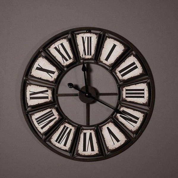 Reloj industrial vintage números romanos