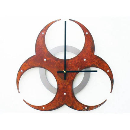 Reloj de pared diseño biohazard óxido