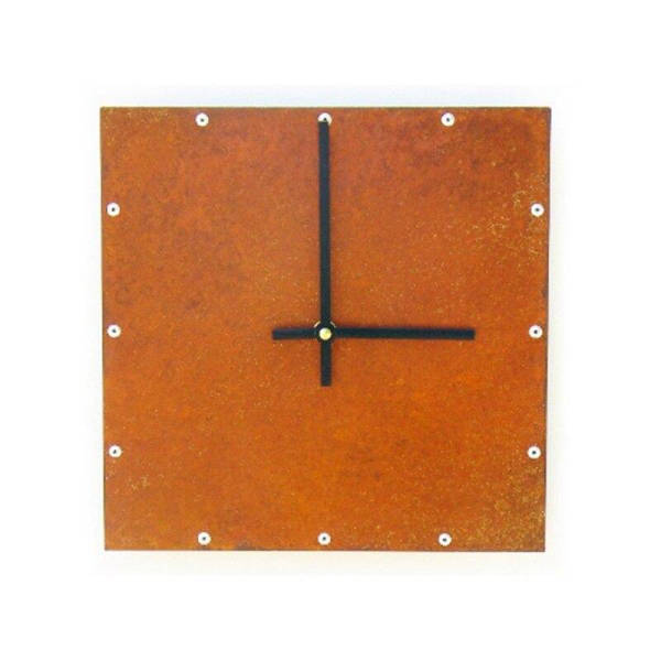Reloj de pared cuadrado efecto óxido