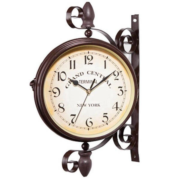 Reloj de pared doble cara estación