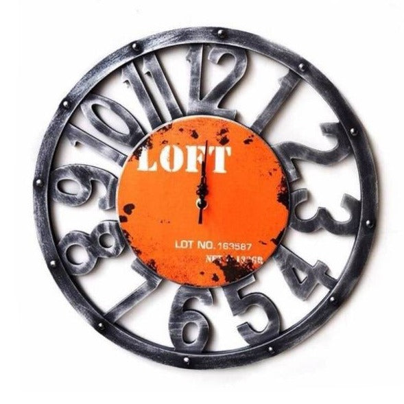 Reloj de pared grande estilo loft