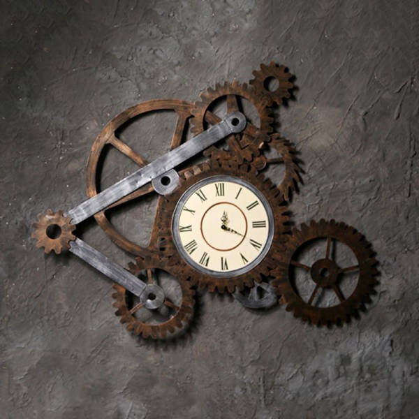 Reloj de pared industrial máquina steampunk