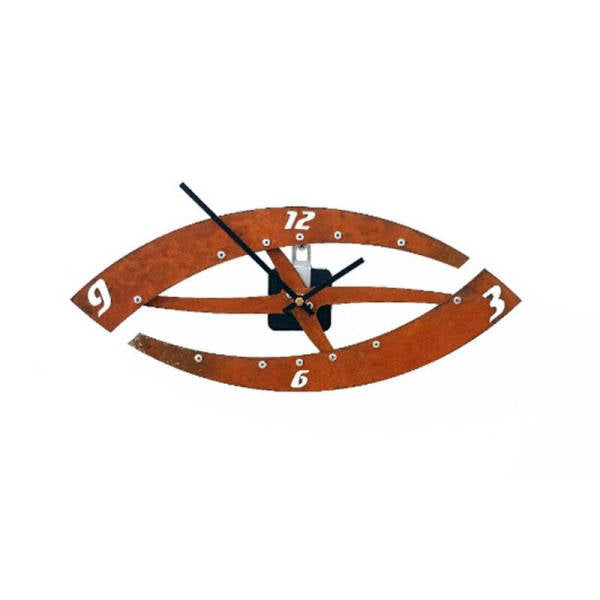 Reloj de pared metal óxido forma ojo