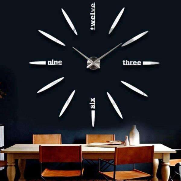 Reloj de pared adhesivo grande DIY