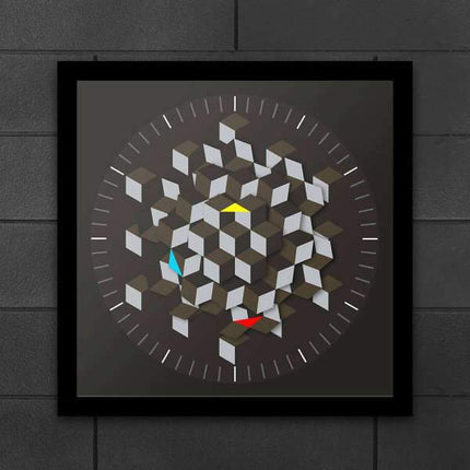 Reloj de pared cuadrado con efecto 3D