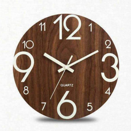 Reloj de pared madera números luminosos