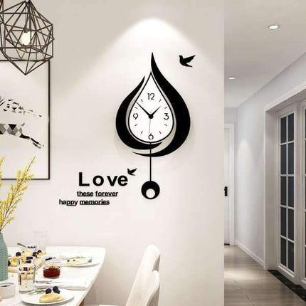 Reloj de pared diseño gota péndulo