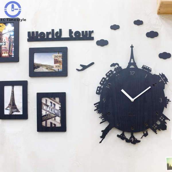 Reloj de pared diseño ciudades del mundo
