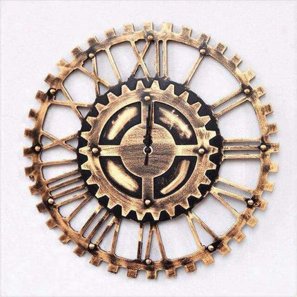 Reloj de pared retro con engranajes