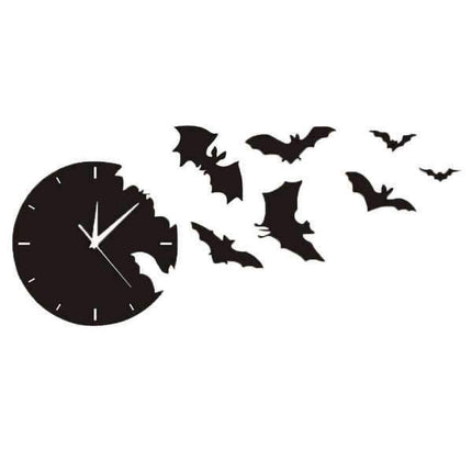 Reloj de pared decorativo con murciélagos