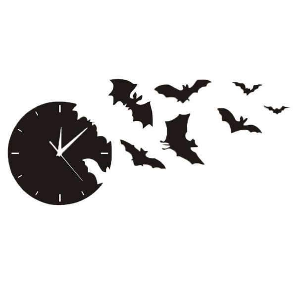 Reloj de pared decorativo con murciélagos