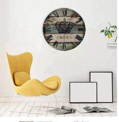 Reloj de pared vintage diseño corona