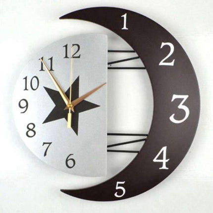 Reloj de pared diseño media luna